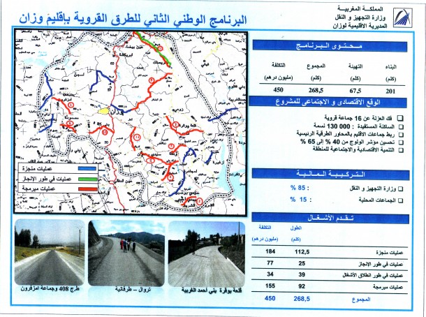 البرنامج الوطني الثاني للطرق القروية بإقليم وزان