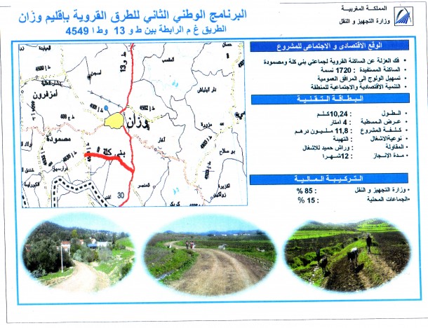 البرنامج الوطني الثاني للطرق القروية باقليم وزان