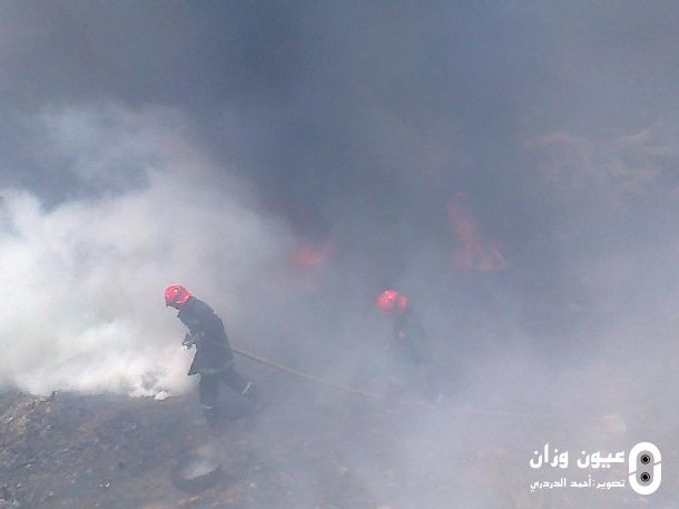 حريق بالقرب من تجزئة الزيتون طريق الرباط